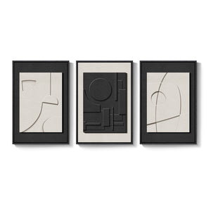 3D Textured Framed Black and White Abstract Wall Art